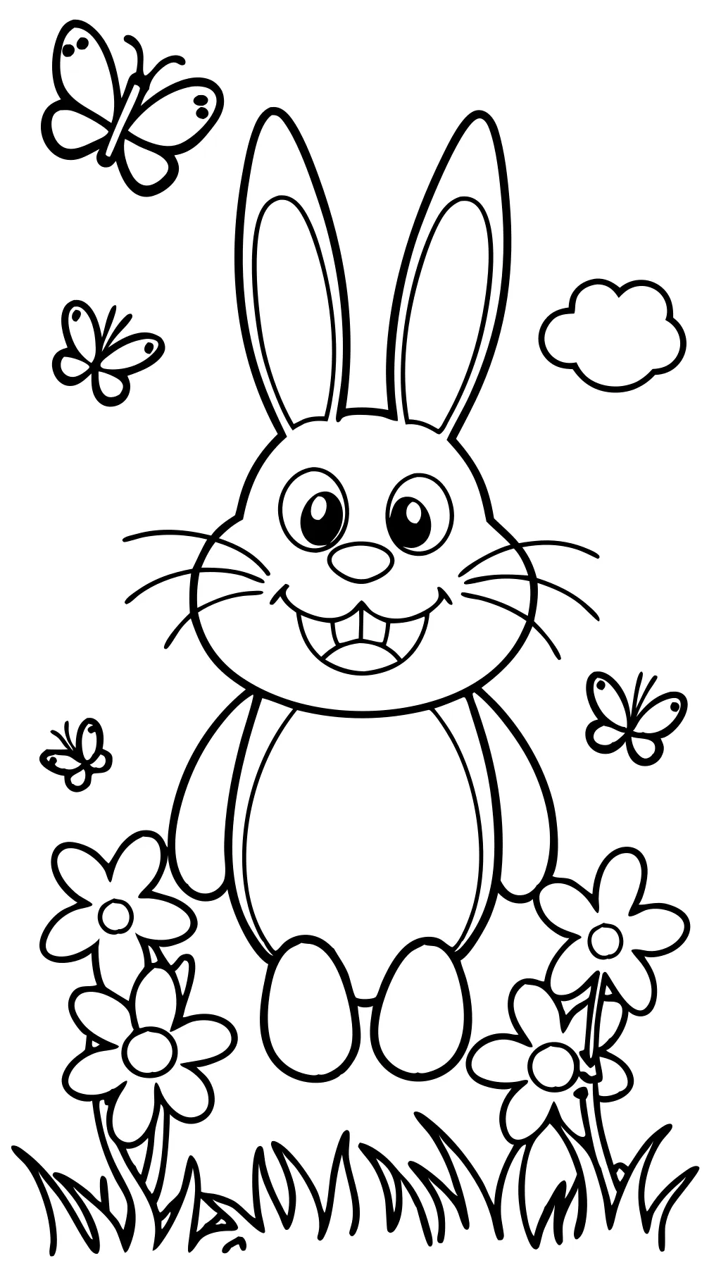 coloriage de lapin pour les enfants d’âge préscolaire